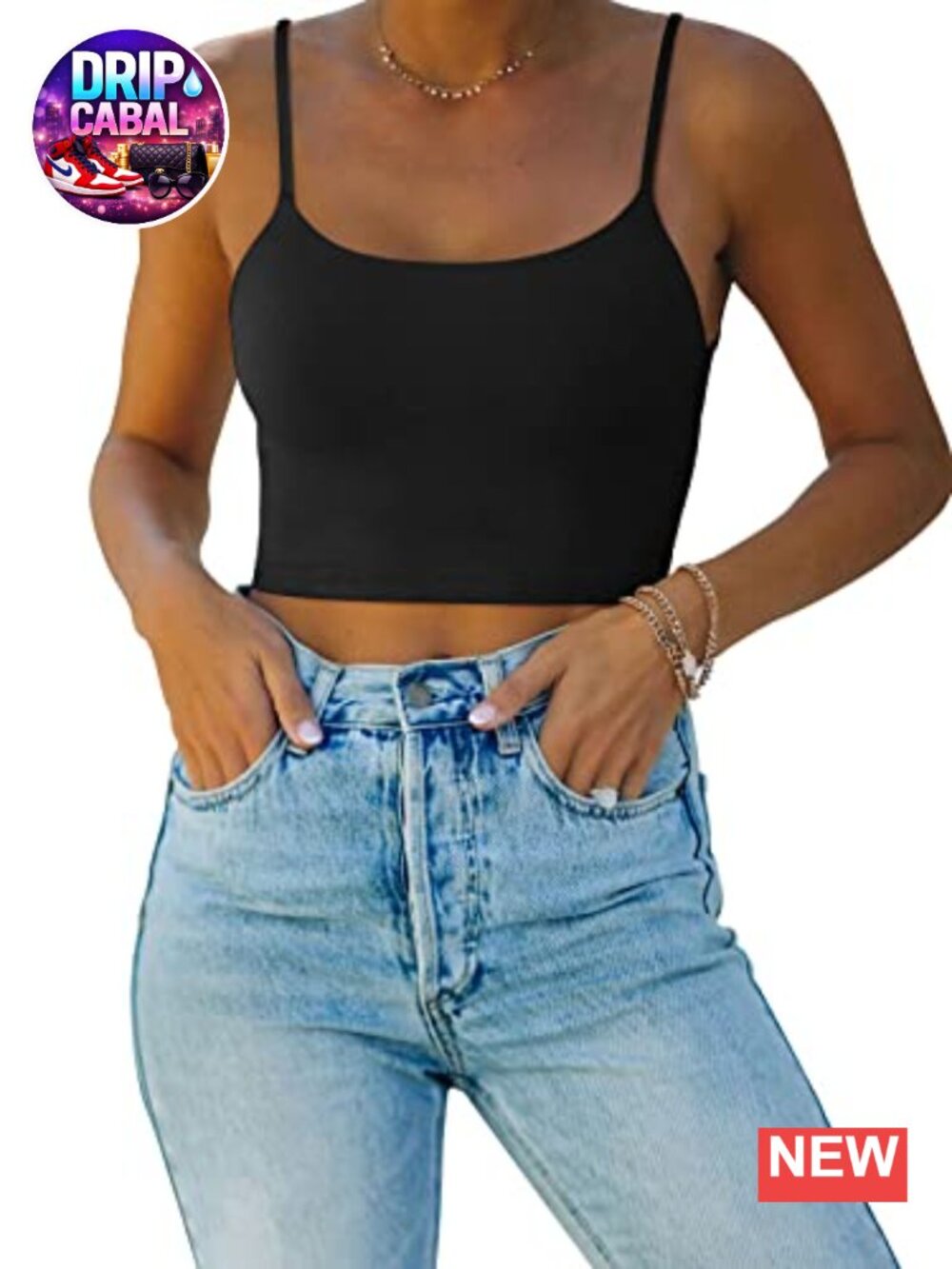 Women's Double Lined Seamless Crop Camisole Adjustable Spaghetti Strap Yoga Tank